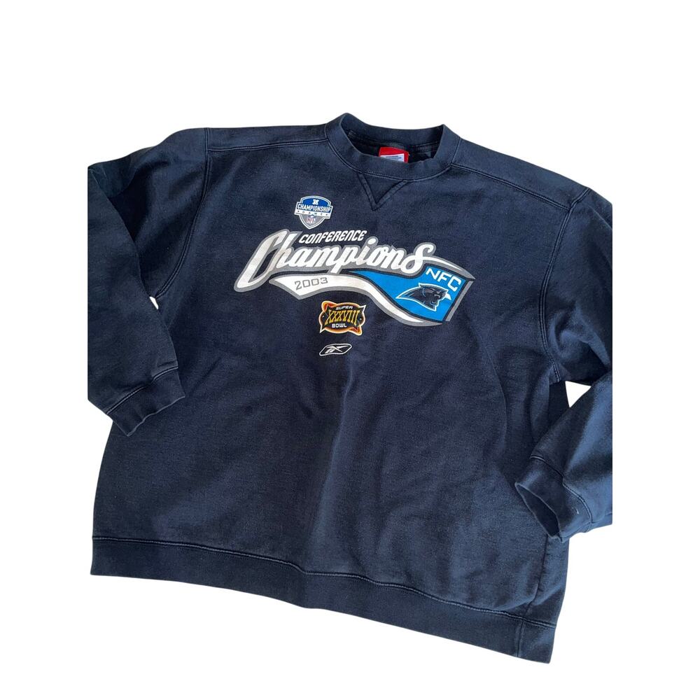 Vintage 2003 Carolina Panthers Conference Champion Crewneck Sweatshirt Mens L